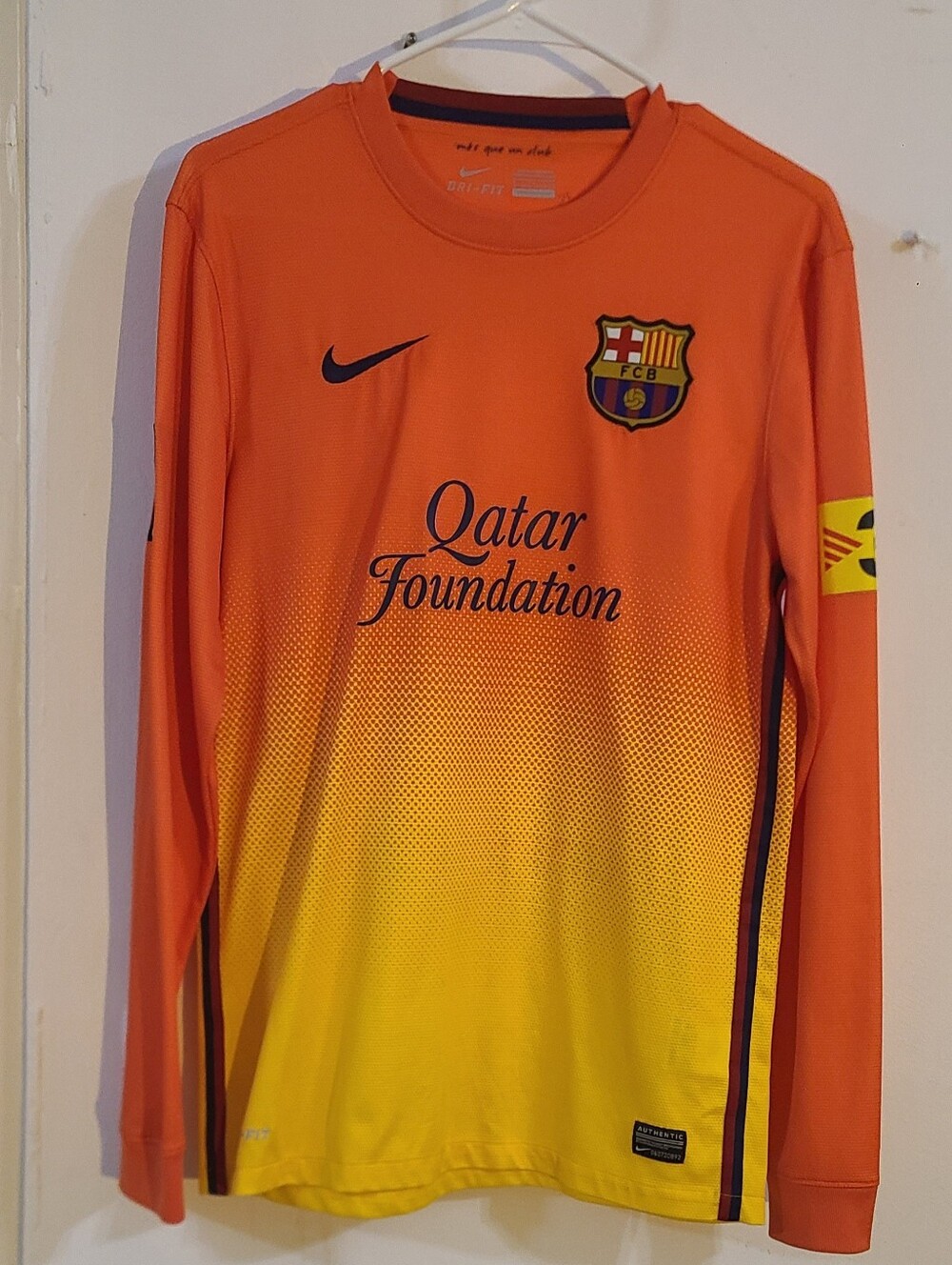 Nike Official FC Barcelona FCB Away Jersey Long Sleeve 2012-13 478327-815 Orange